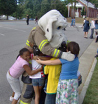 Sparky with Children