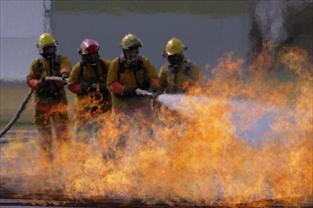 Live fire suppression training.