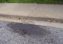 oil spot on cement road