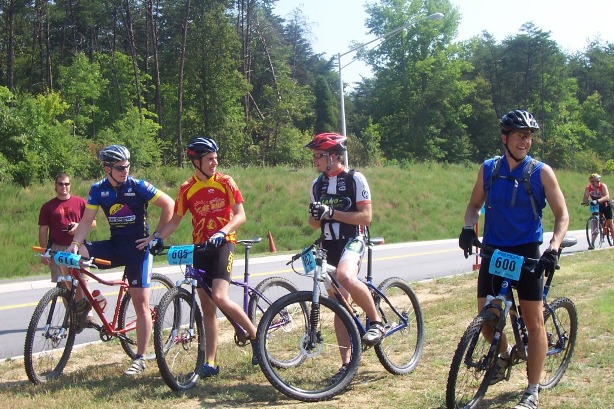 Bicyclists Stopped Along Danville's Riverwalk Trail