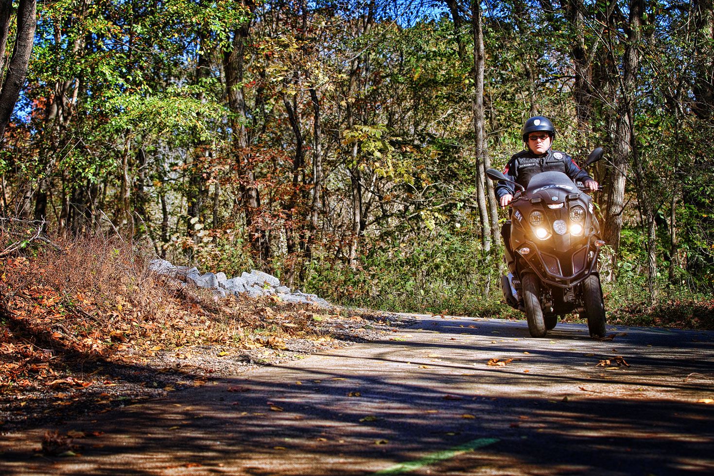 Police Officer Riding Motorcycle