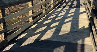 Repaired section of Riverwalk Trail trestle bridge