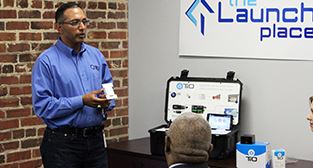 Sanjay Patel displays a TiO home automation product