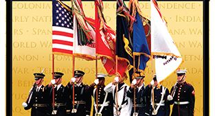 Veterans Day photo of military color guard
