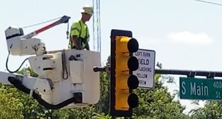 Installation of flashing yellow arrow signal at Central Boulevard and Waston/South Main Street