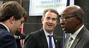 Governor speaks with City Councilman Sherman Saunders