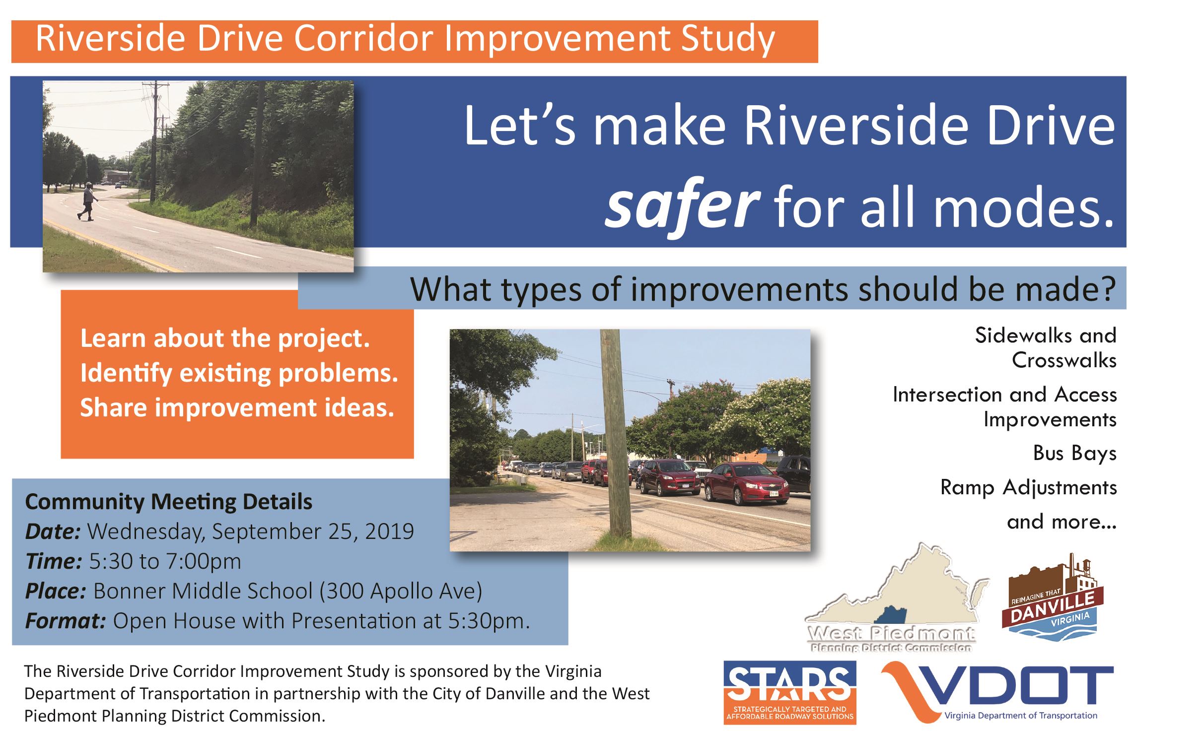 Danville Riverside Drive Corridor Study meeting flyer