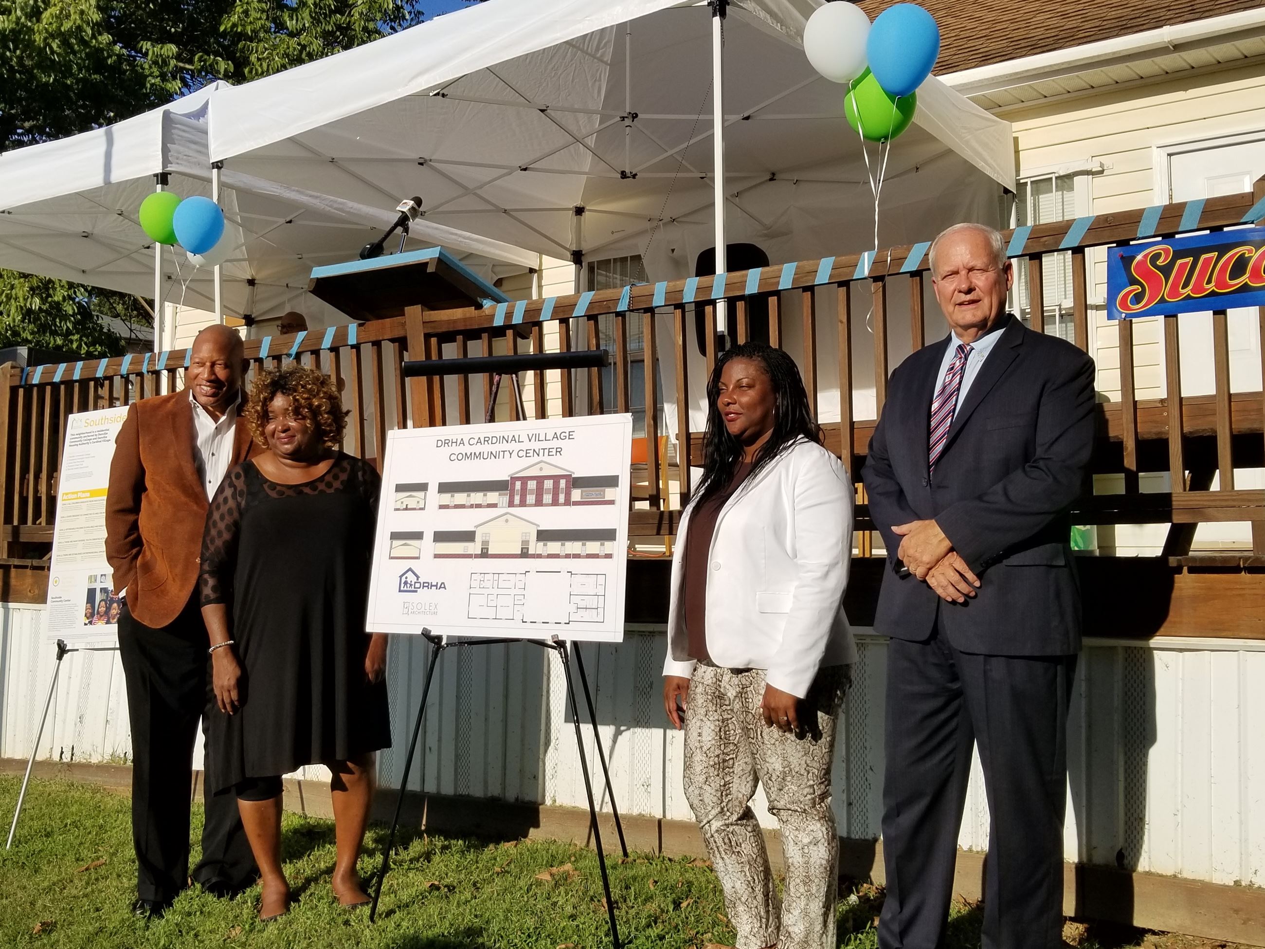 Mayor Alonzo Jones, left, at Community Learning Center ceremony on Monday, Sept. 23, 2019.