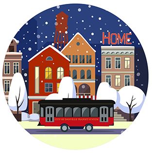 Snow Globe Ornament with trolley bus