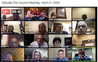 Screenshot from City Council's virtual meeting