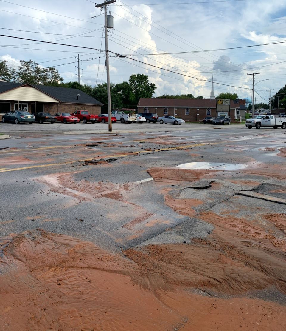 North Main Street water main break