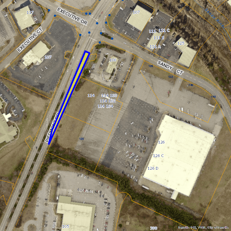 Detour map - Piedmont Drive lane closure