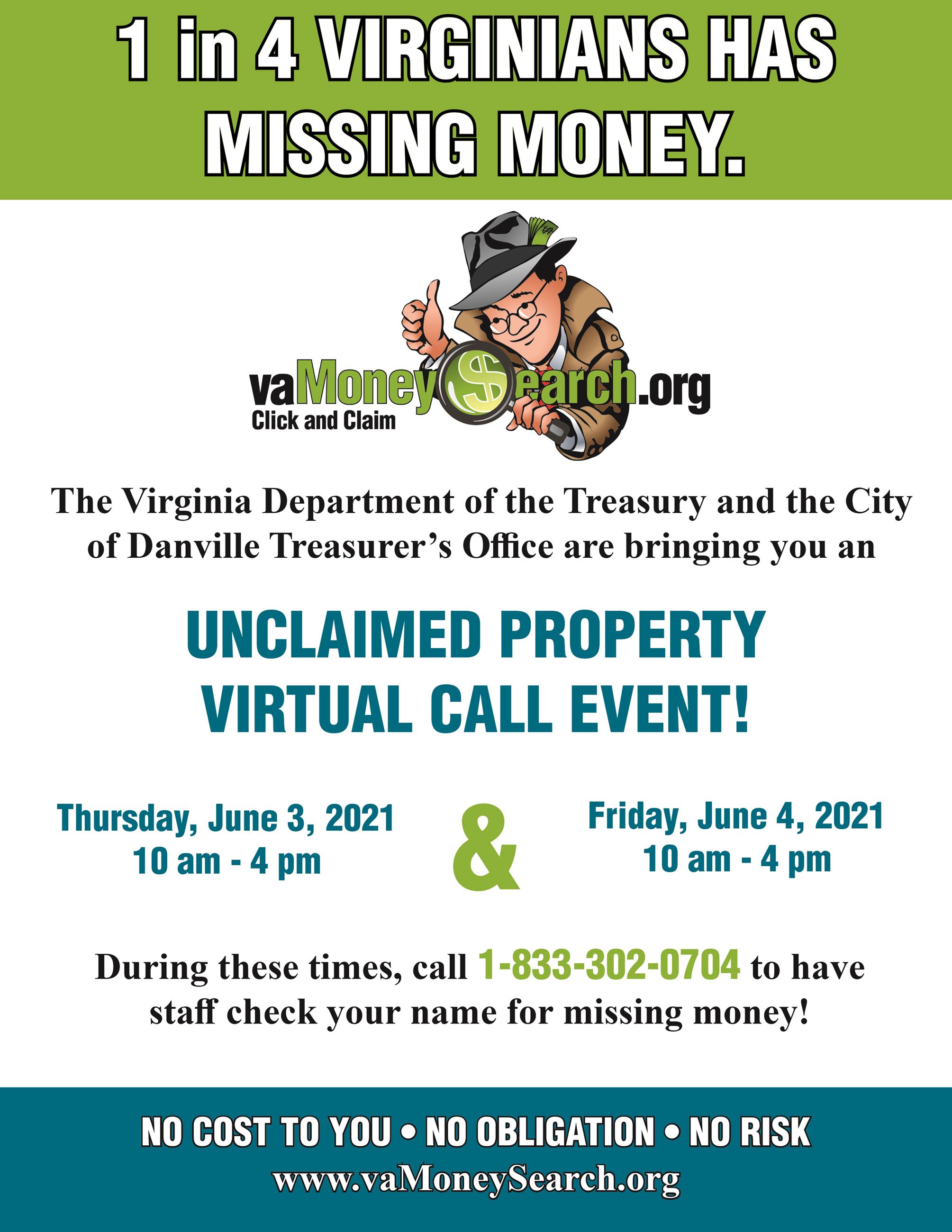 Unclaimed money flyer