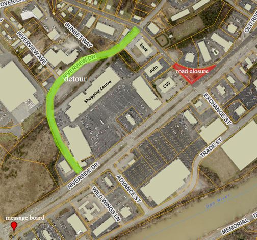 Map - Westover Drive detour