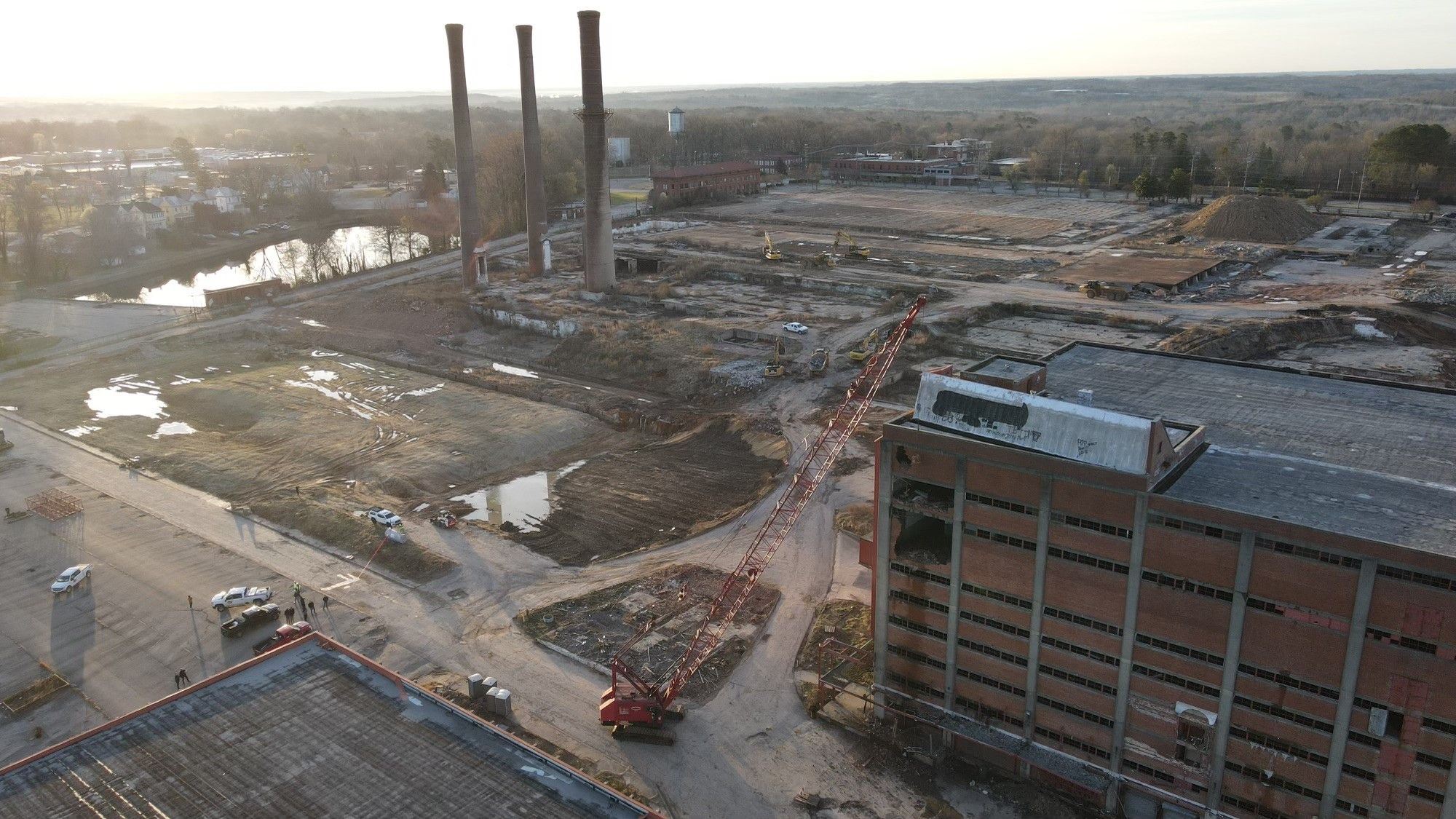 Demolition of the former Dan River Inc. finishing plant on the Schoolfield site.