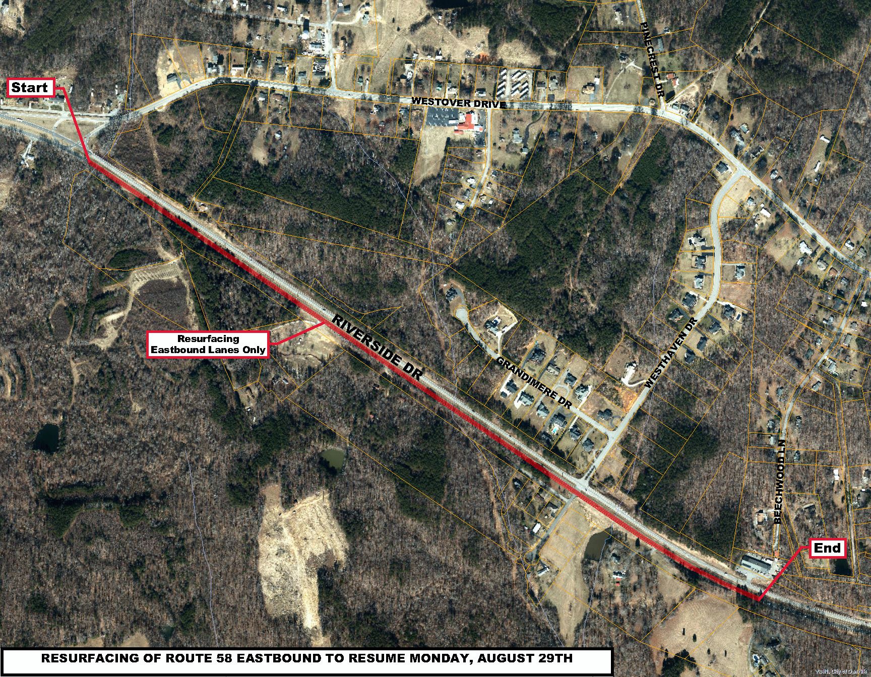 Route 58 Eastbound Resurfacing from city limits to near Vandola Road