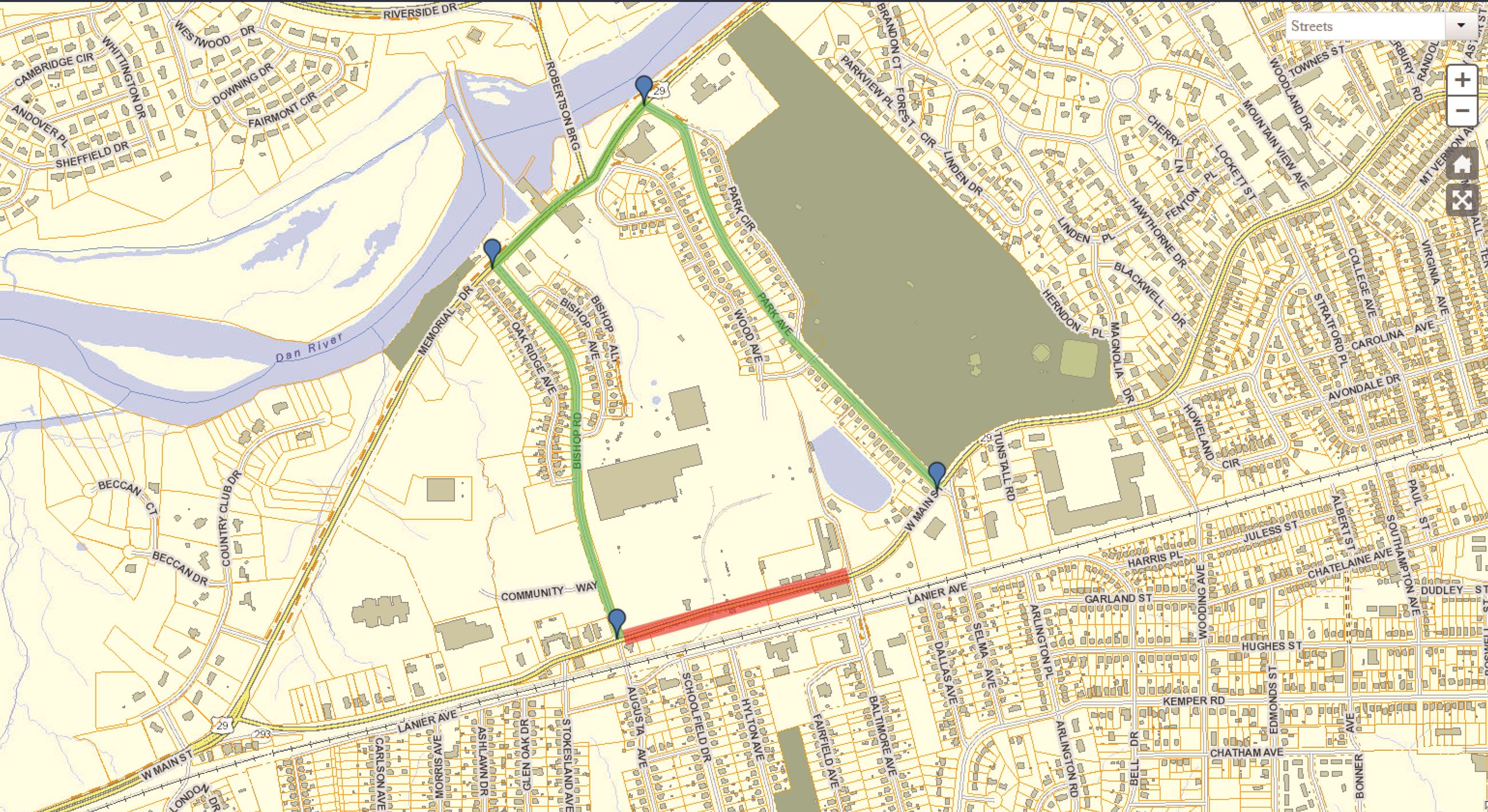 Map - West Main Street detour