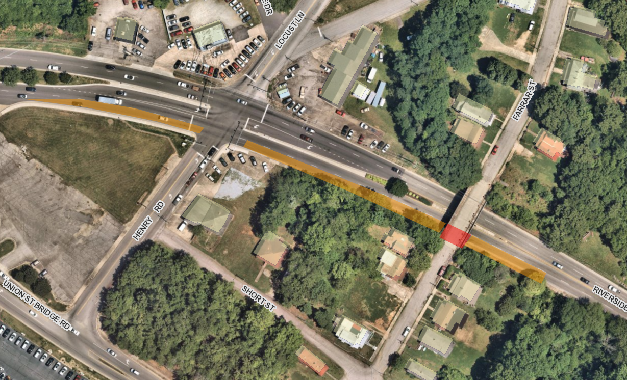 Lane closure map - Riverside Drive, Farrar Street bridge.docx