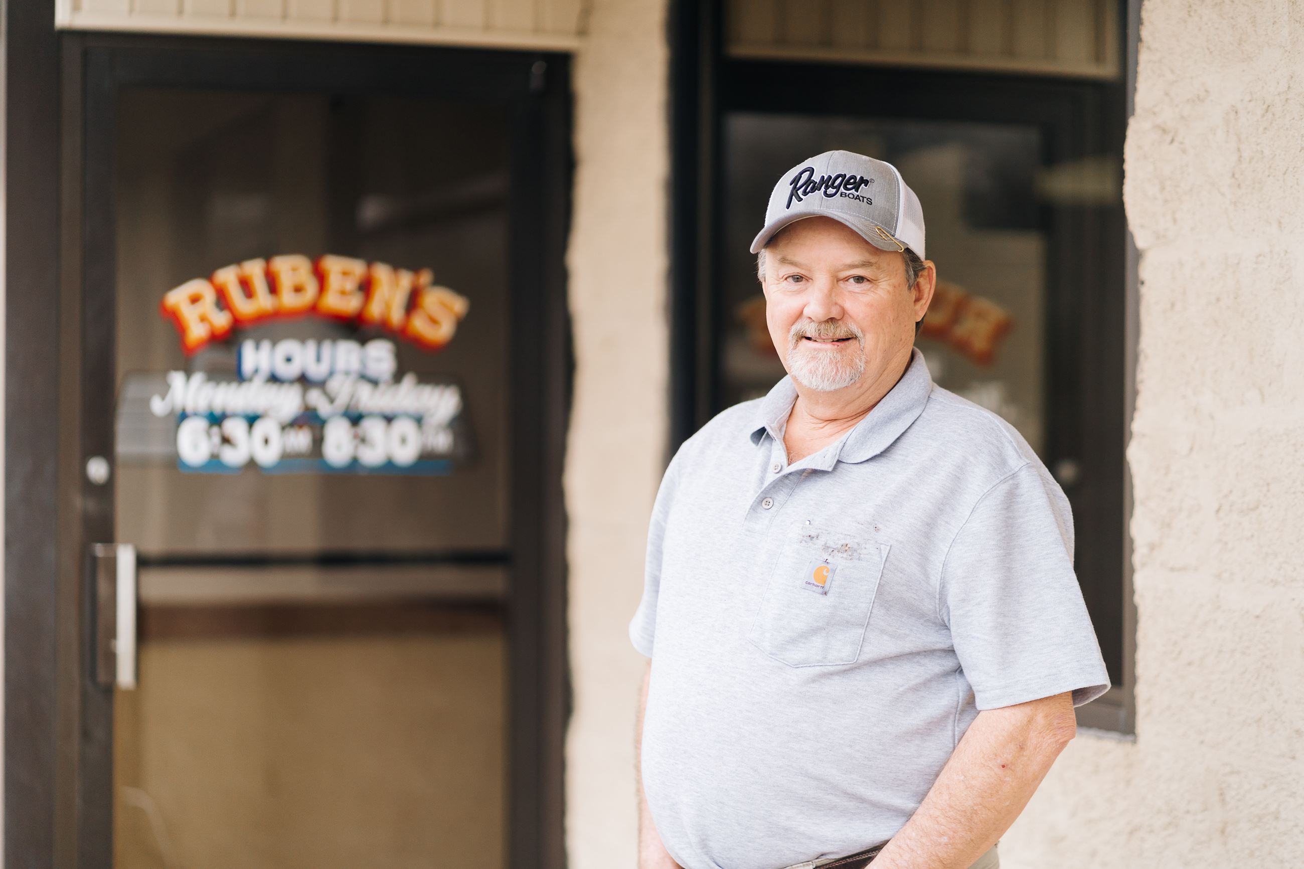 Brad Moore at the door of Rubens Restaurant