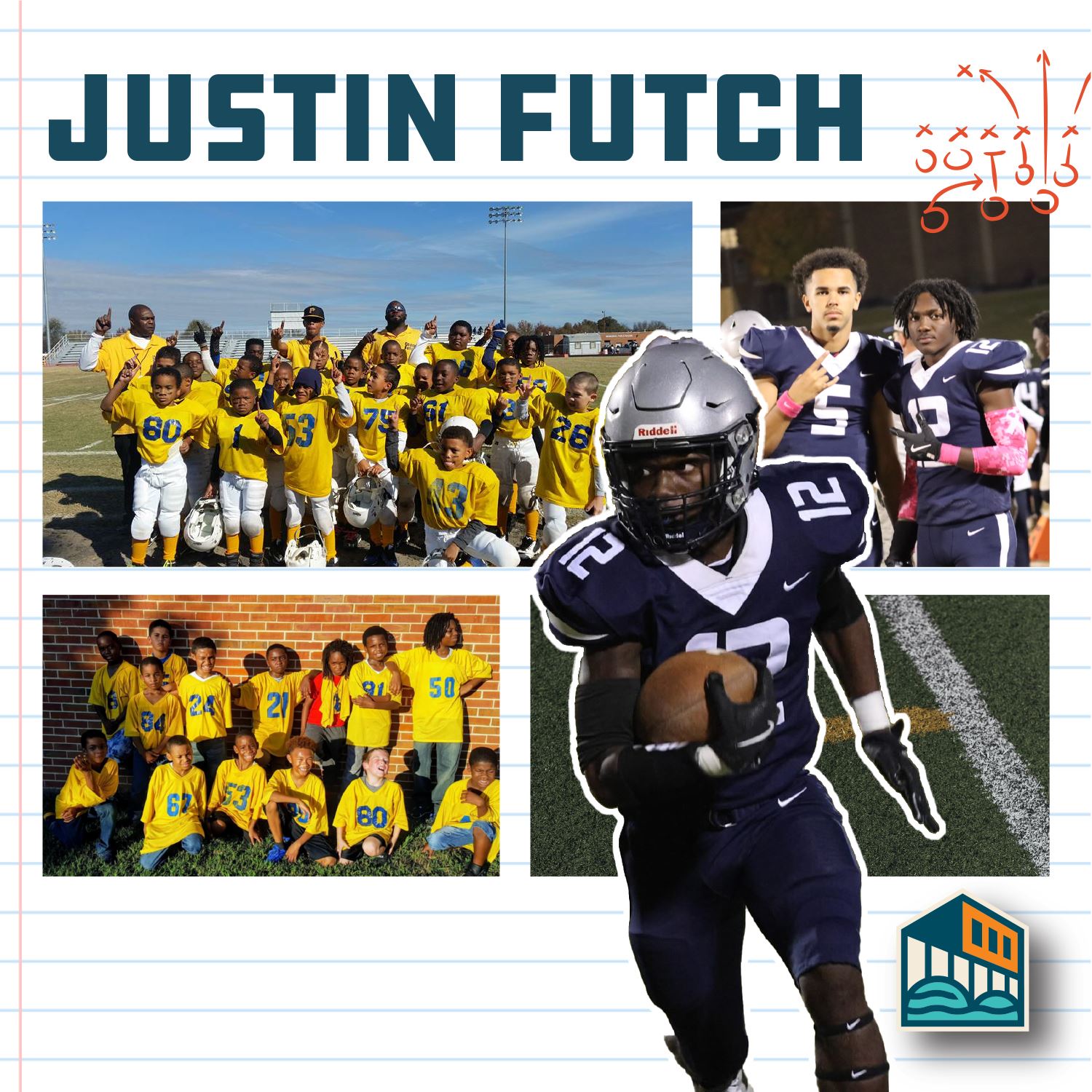 Justin Futch plays football