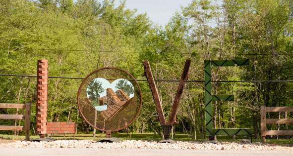 Love sign at a park