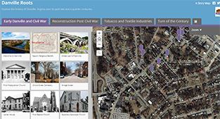 Screenshot of Danville Roots story map