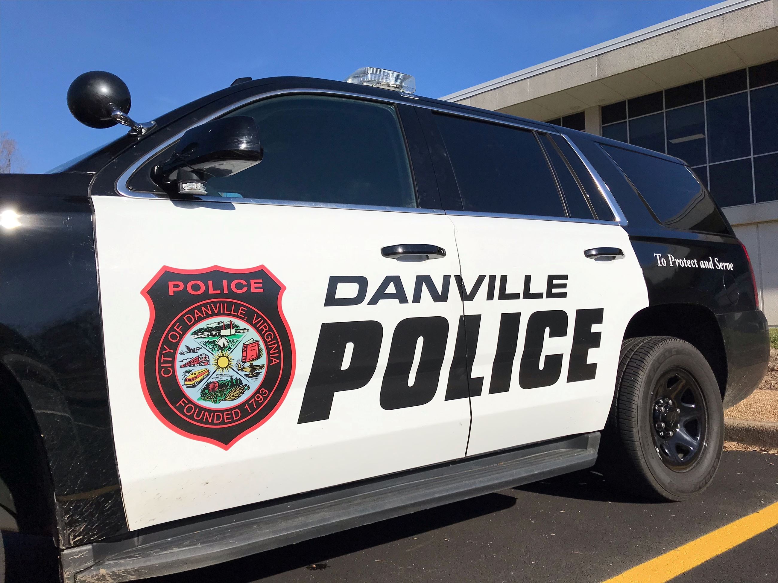 Danville Police Department vehicle in front of Danville Police Headquarters