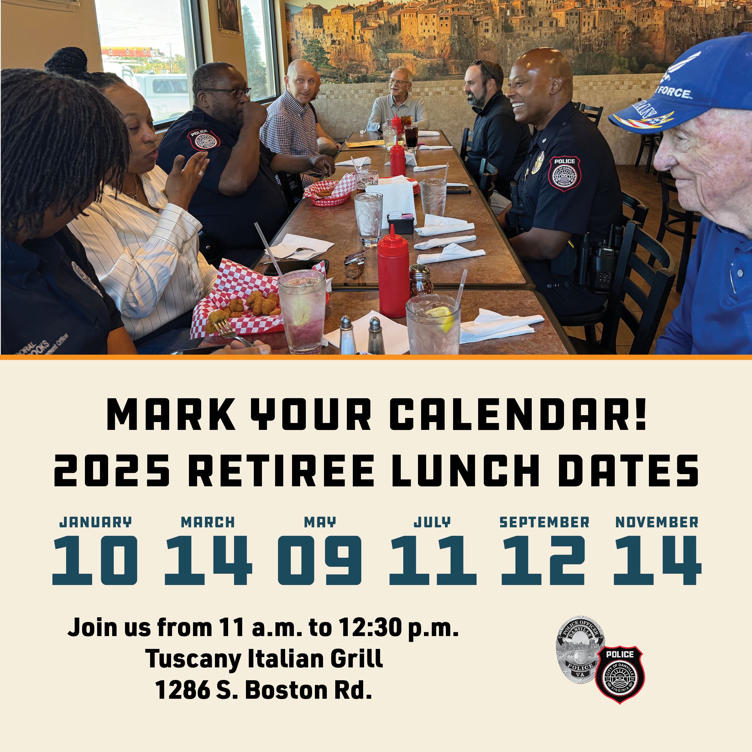 2025 Retiree Lunch Dates